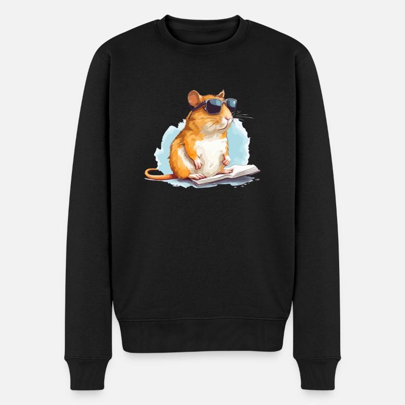 Mel die Rennmaus - Männer Premium Bio Pullover - Schwarz