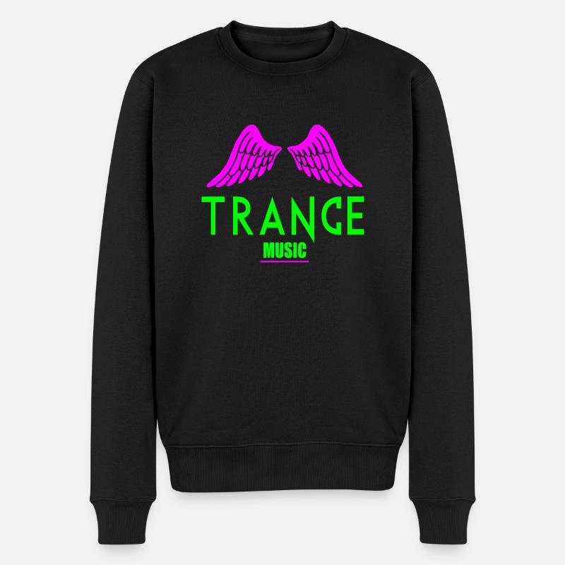 Trance-Musik-Flügel-Logo - Männer Premium Bio Pullover - Schwarz