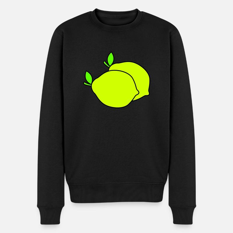 zitronen - Männer Premium Bio Pullover - Schwarz