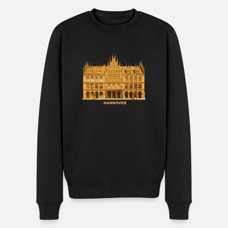 Hannover Altes Rathaus Niedersachsen - Männer Premium Bio Pullover - Schwarz