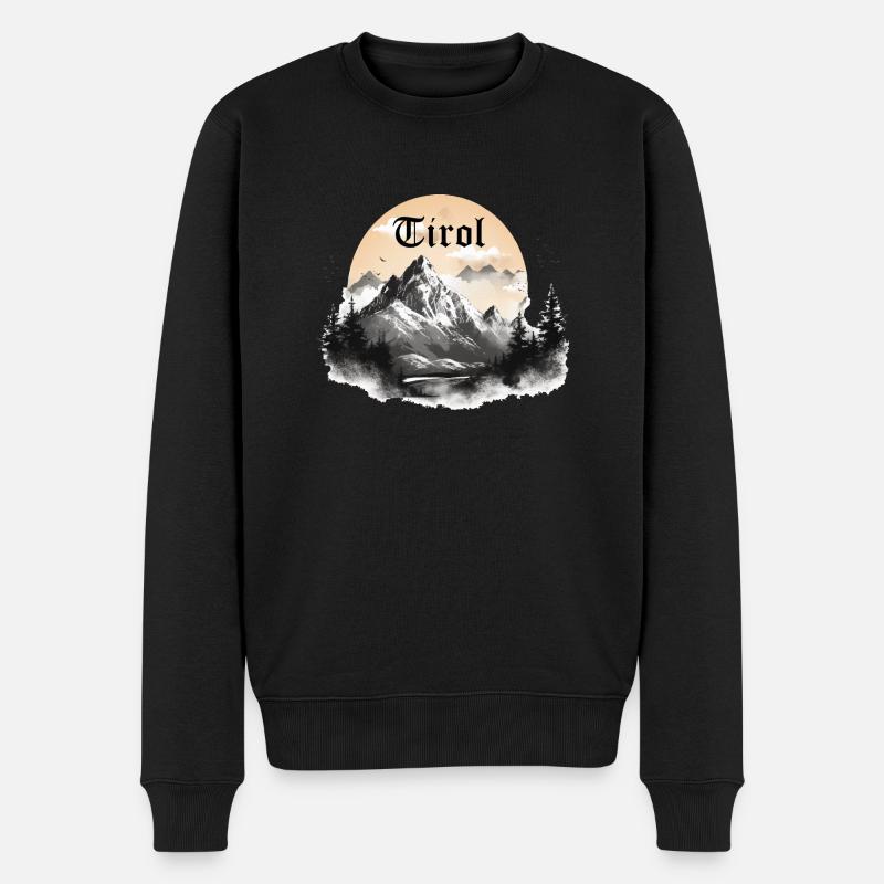 Tirol mit Berge, Geschenkidee Tirol Design - Männer Premium Bio Pullover - Schwarz