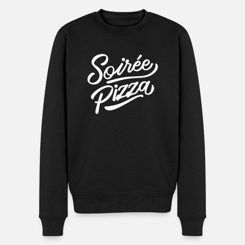 Soirée pizza - Pull Premium bio Homme - noir