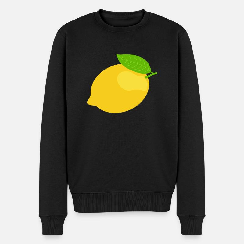 Zitrone - Männer Premium Bio Pullover - Schwarz