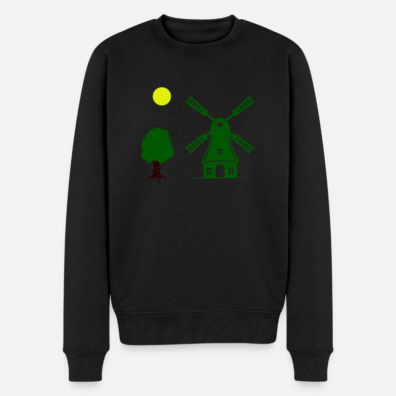 Arbre du moulin à vent - Pull Premium bio Homme - noir