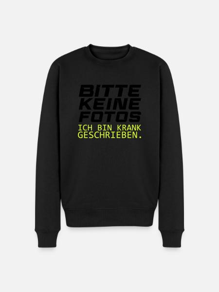 bitte keine fotos - Männer Premium Bio Pullover - Schwarz