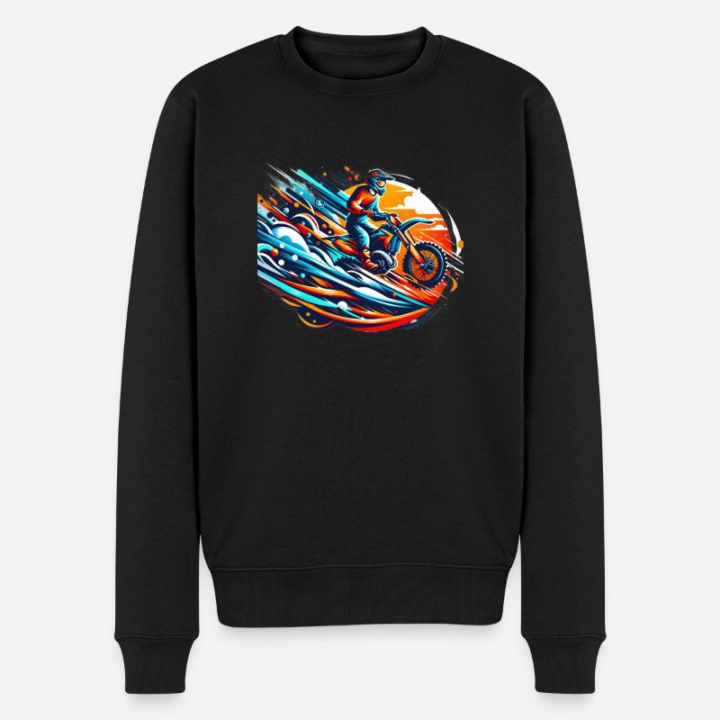 Motorrad Motocross biker bike - Männer Premium Bio Pullover - Schwarz