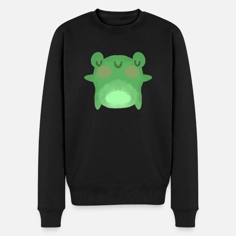 Frosch - Männer Premium Bio Pullover - Schwarz