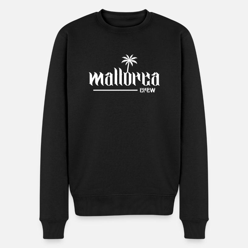 Mallorca Crew - Männer Premium Bio Pullover - Schwarz