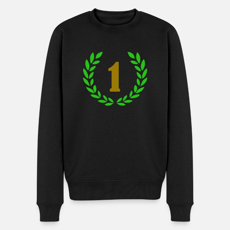 1 - Männer Premium Bio Pullover - Schwarz