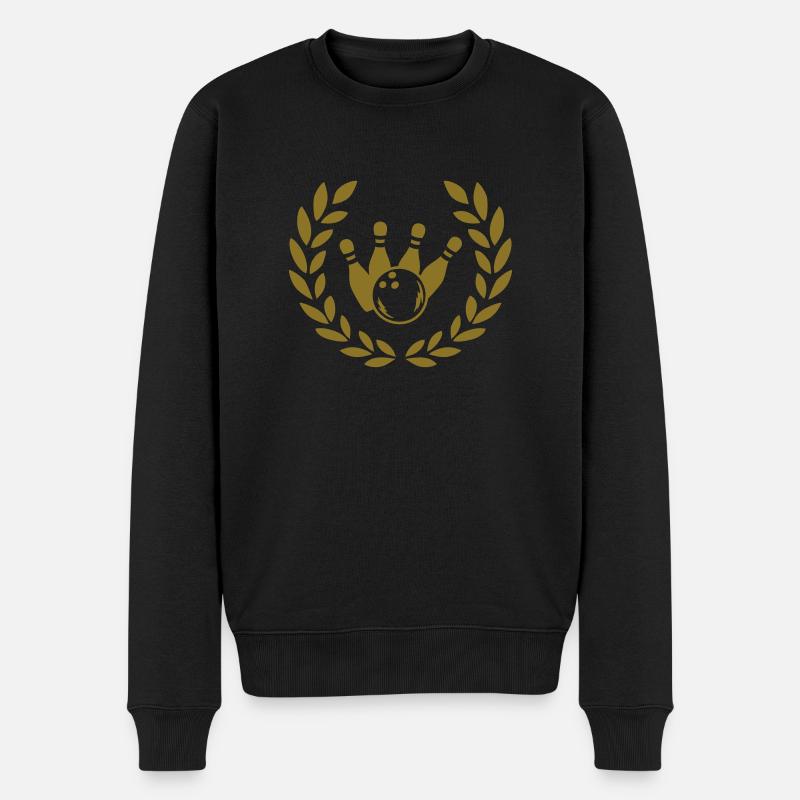 Bowling - Männer Premium Bio Pullover - Schwarz