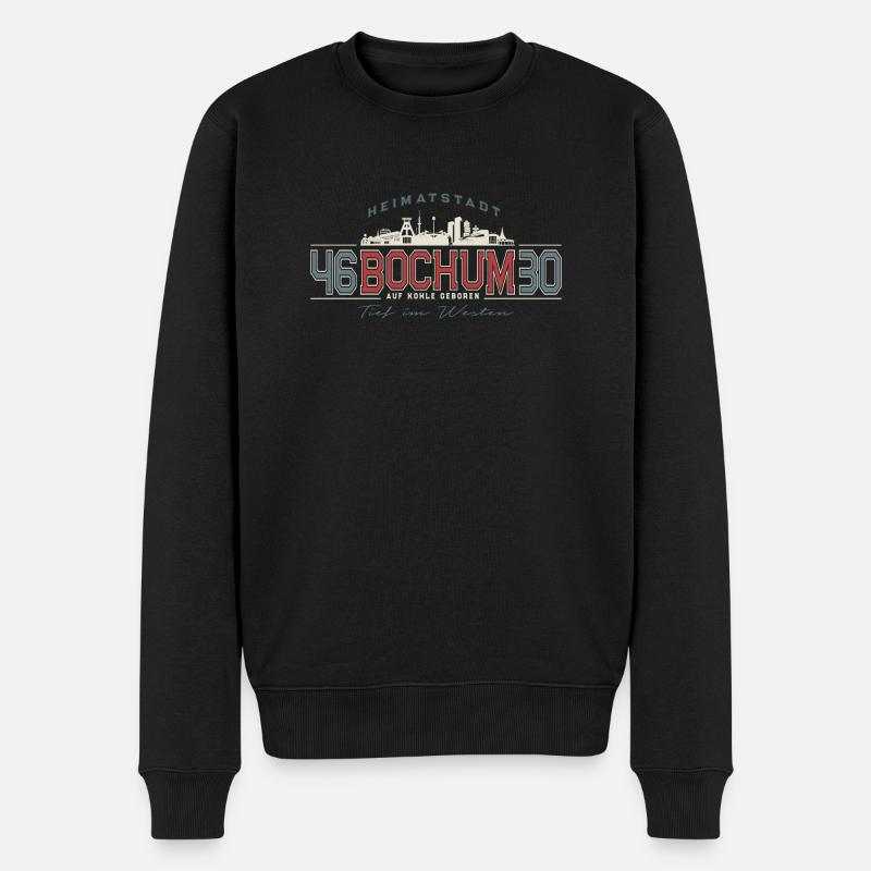 Heimatstadt farbig - Männer Premium Bio Pullover - Schwarz