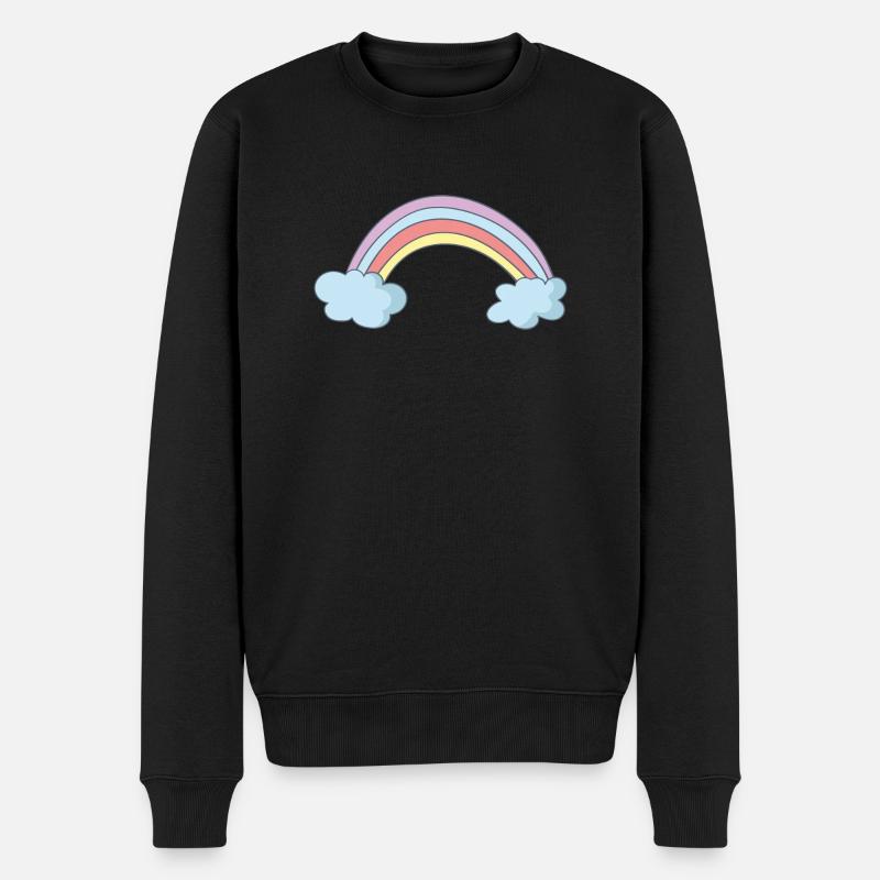 Regenbogen - Männer Premium Bio Pullover - Schwarz
