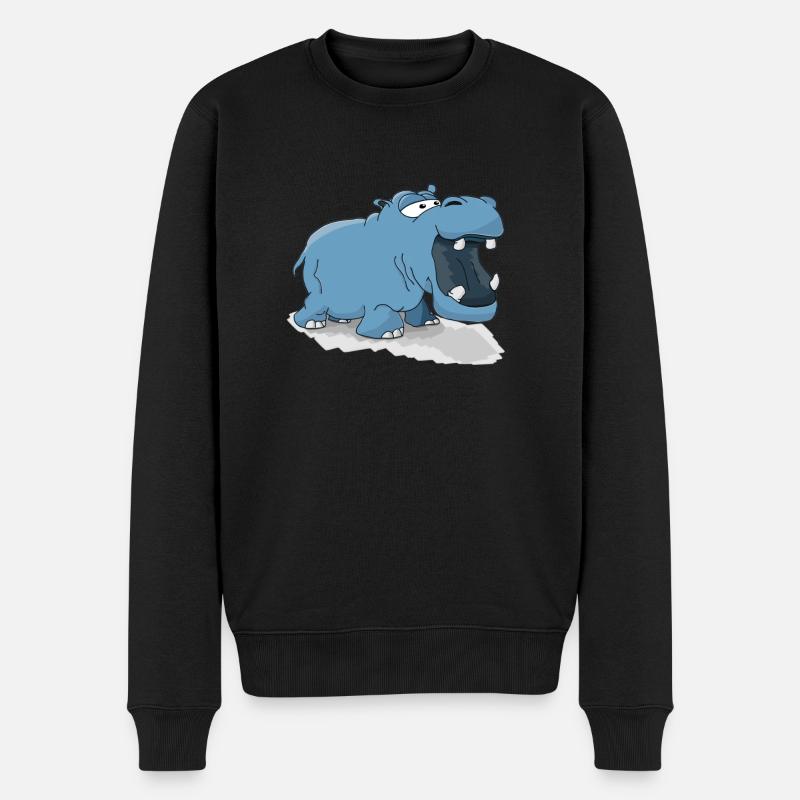Nielpferd - Männer Premium Bio Pullover - Schwarz