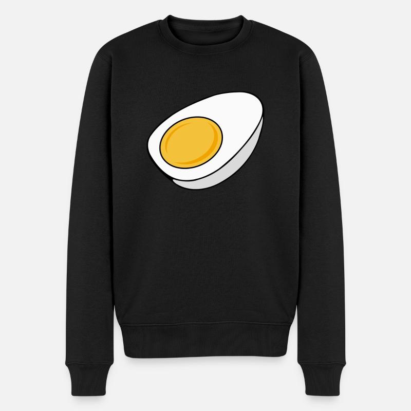Oeuf cuit à moitié coupé - Pull Premium bio Homme - noir