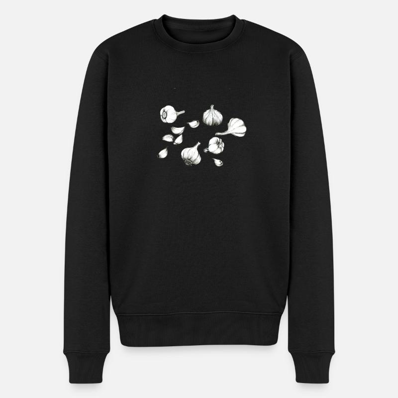 Knoblauch - Männer Premium Bio Pullover - Schwarz