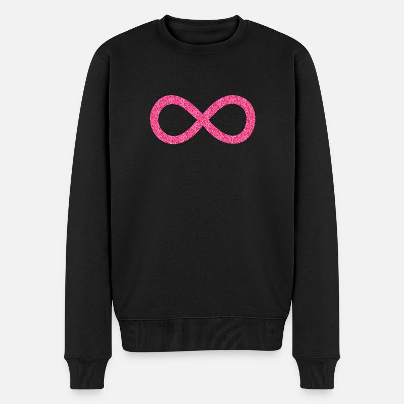 Unendlichkeit Glitzer - Männer Premium Bio Pullover - Schwarz