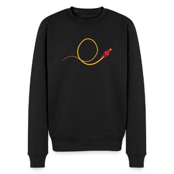 Looping fliegende Rakete - Männer Premium Bio Pullover - Schwarz - Vorne - Nico (187cm)