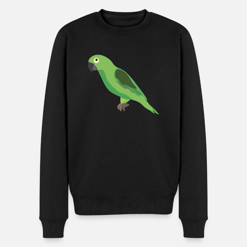 Papagei grün - Männer Premium Bio Pullover - Schwarz
