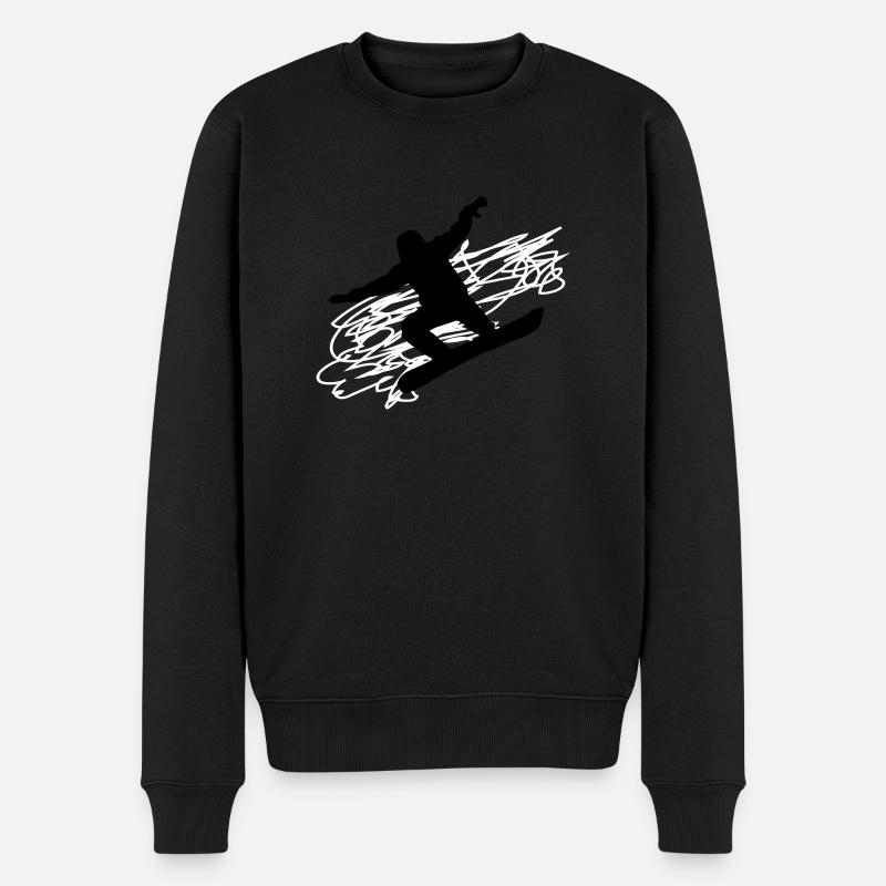 Snowboard Snowboarder - Männer Premium Bio Pullover - Schwarz