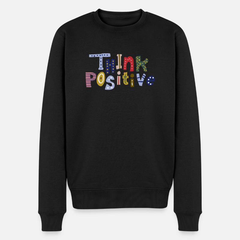 Positiv denken - Männer Premium Bio Pullover - Schwarz