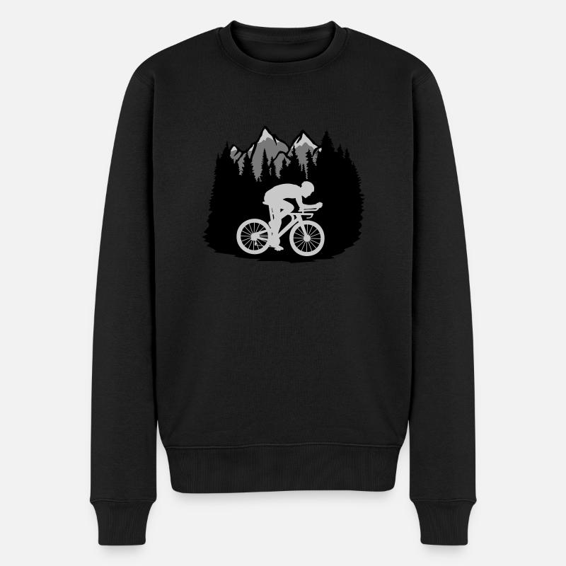 Berge Fahrrad Fahrer - Männer Premium Bio Pullover - Schwarz