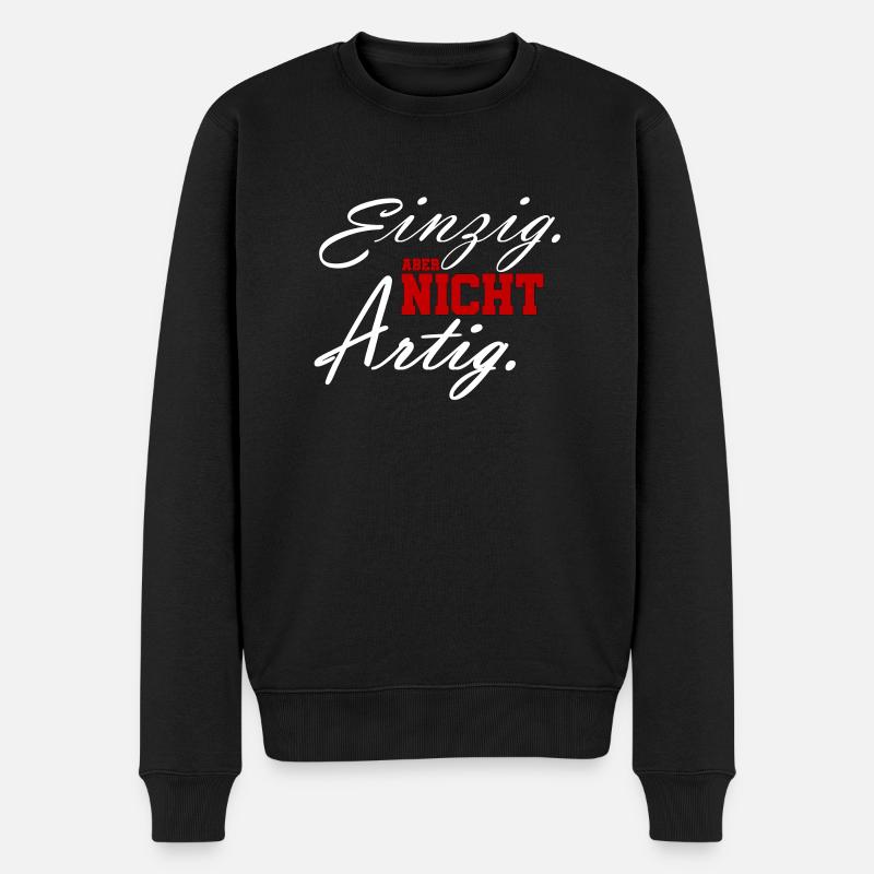 einzig aber nicht artig - Männer Premium Bio Pullover - Schwarz