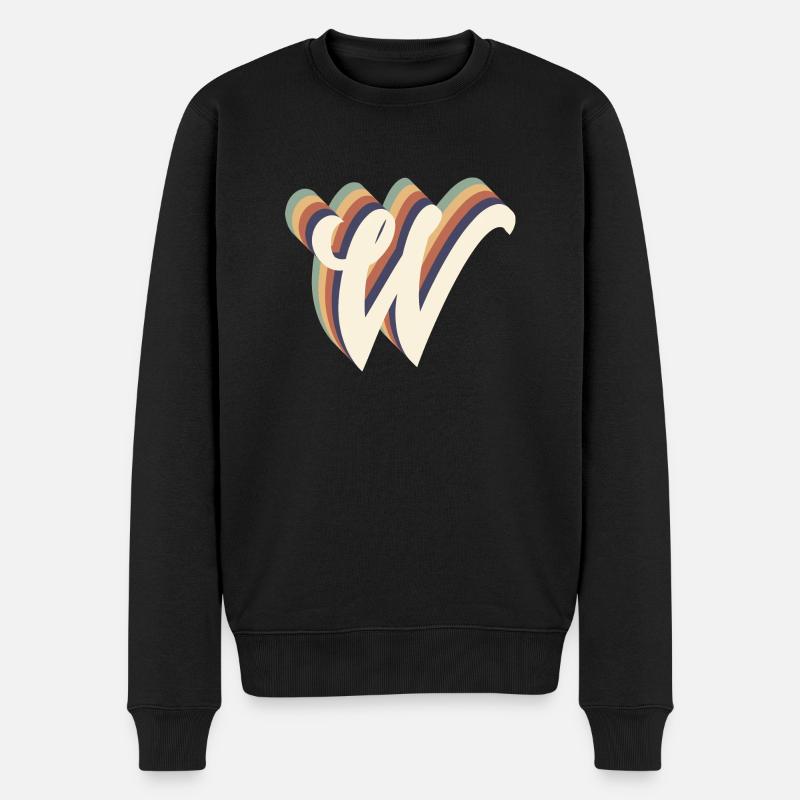 Buchstabe W - Männer Premium Bio Pullover - Schwarz