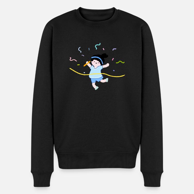 Laufrennen - Männer Premium Bio Pullover - Schwarz