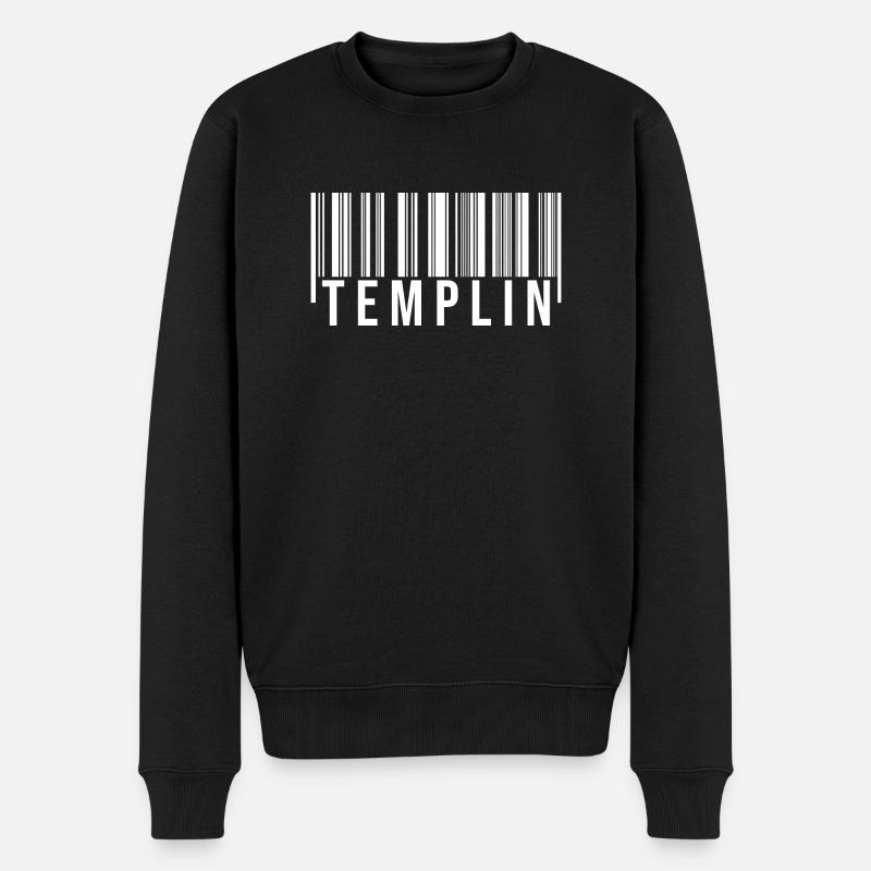 Templin Strichcode - Männer Premium Bio Pullover - Schwarz