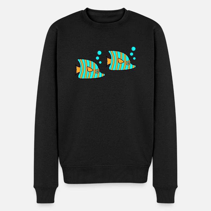 fische - Männer Premium Bio Pullover - Schwarz
