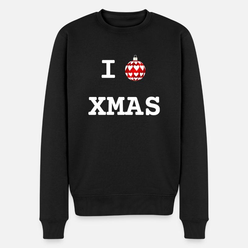 Ich liebe Weihnachten | XMAS - Männer Premium Bio Pullover - Schwarz