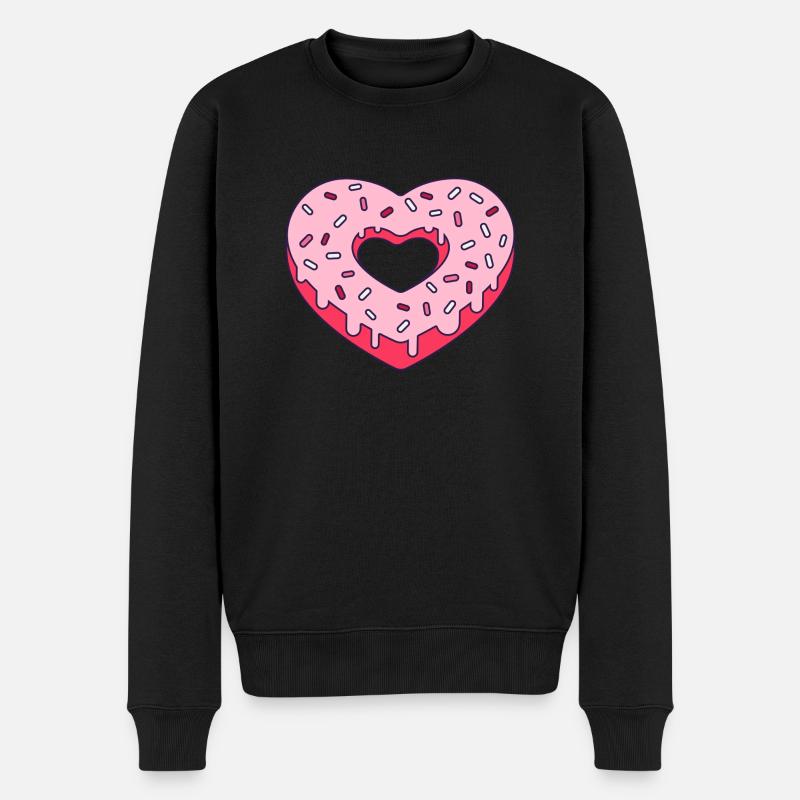 Herz Donut - Männer Premium Bio Pullover - Schwarz