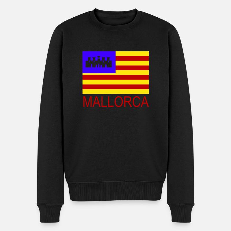 mallorca Fahne - Männer Premium Bio Pullover - Schwarz