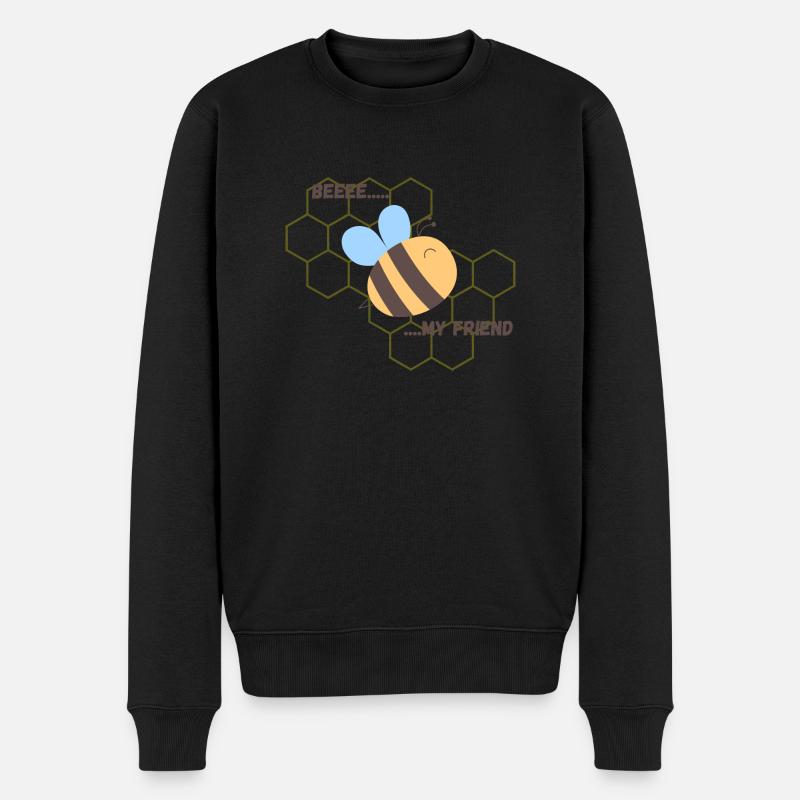 BEE MY FRIEND - Männer Premium Bio Pullover - Schwarz