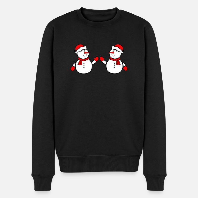 schneemann 2 - Männer Premium Bio Pullover - Schwarz