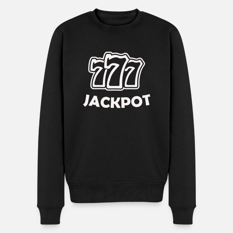 777 - Männer Premium Bio Pullover - Schwarz
