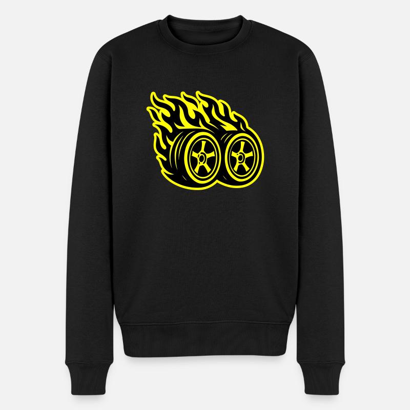 Flamme de pneu de voiture - Pull Premium bio Homme - noir