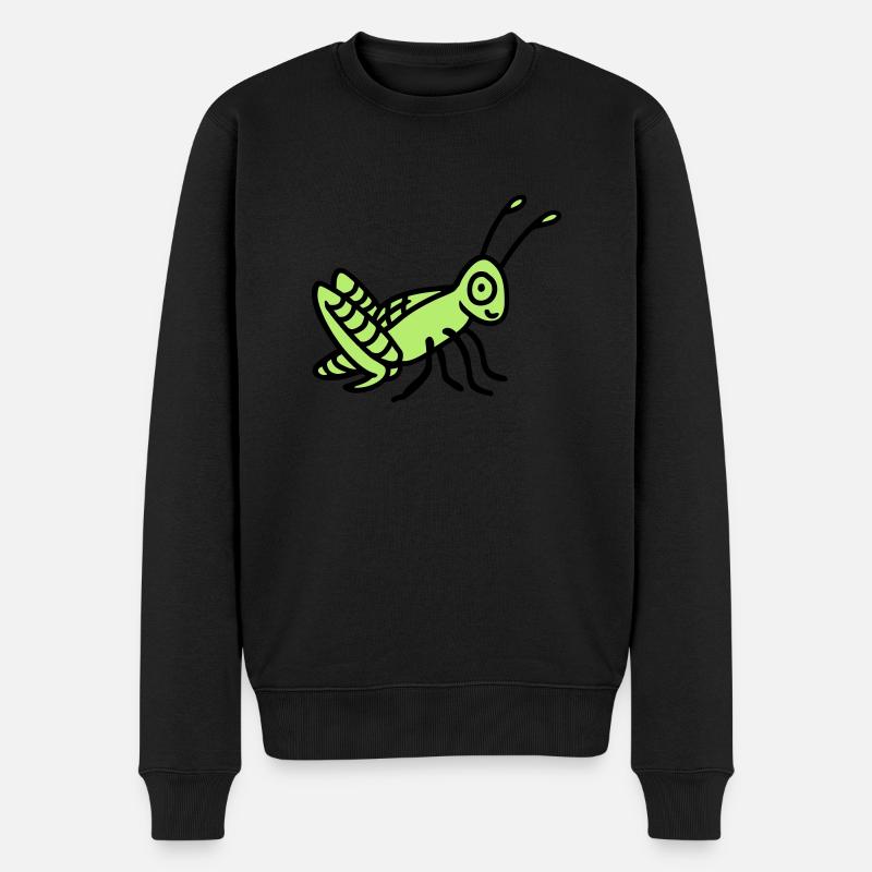 Grashüpfer - Männer Premium Bio Pullover - Schwarz