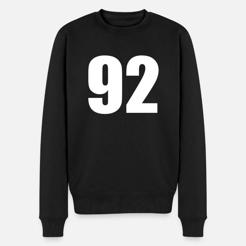 92 - Männer Premium Bio Pullover - Schwarz