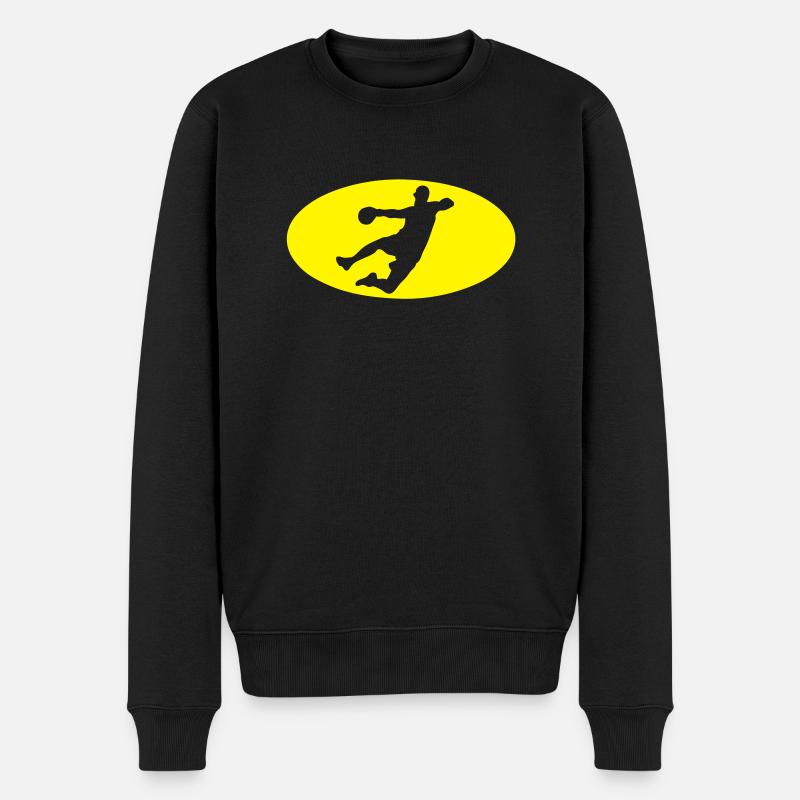 Handball-Logo bat1 - Männer Premium Bio Pullover - Schwarz