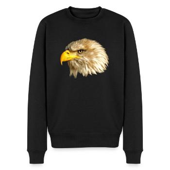 Aigle chauve aigle à queue blanche animal héraldique Etats-Unis - Pull Premium bio Homme - noir - Devant - Nico (187cm)