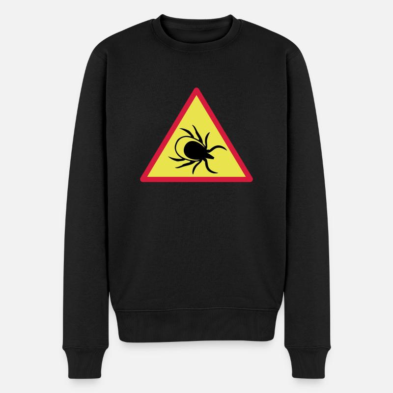 Achtung Zecken - Männer Premium Bio Pullover - Schwarz