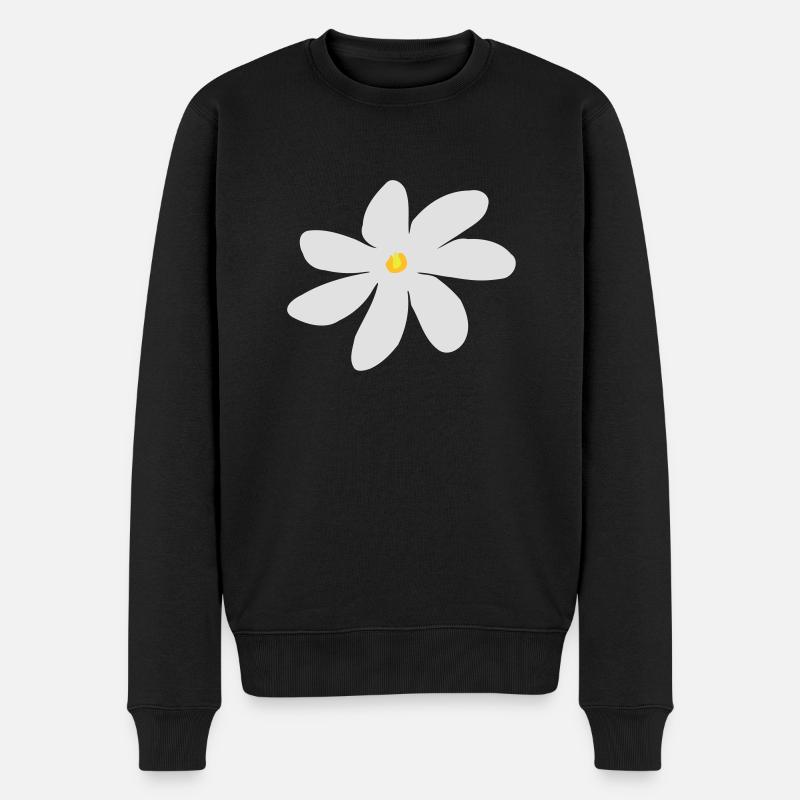 Tahitian Tiare-Blume Emblem - Männer Premium Bio Pullover - Schwarz