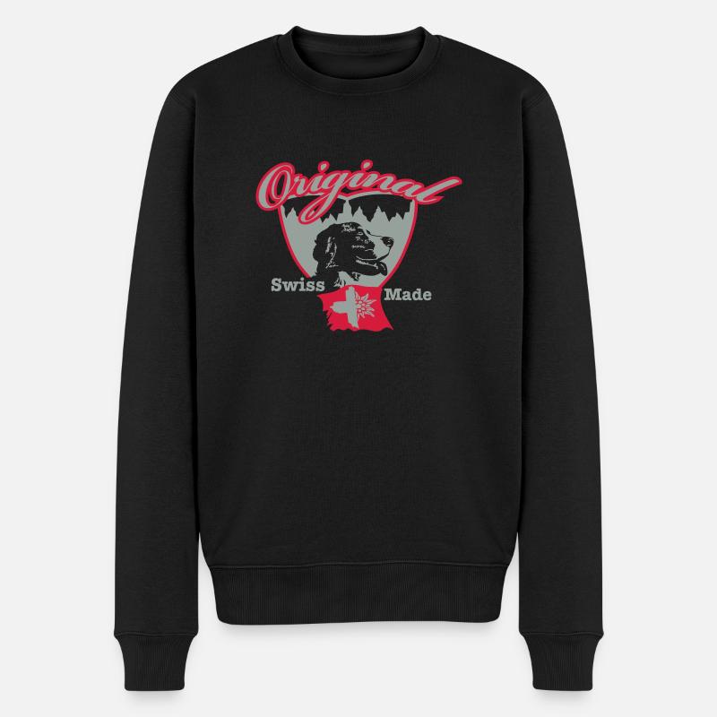 originalswiss - Männer Premium Bio Pullover - Schwarz