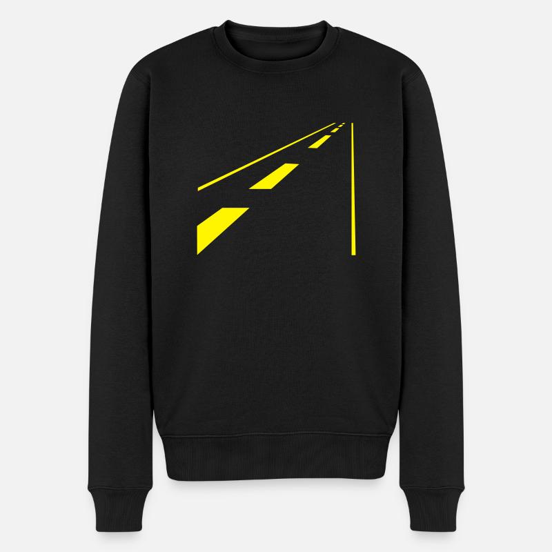 road / Straße (1c) - Männer Premium Bio Pullover - Schwarz