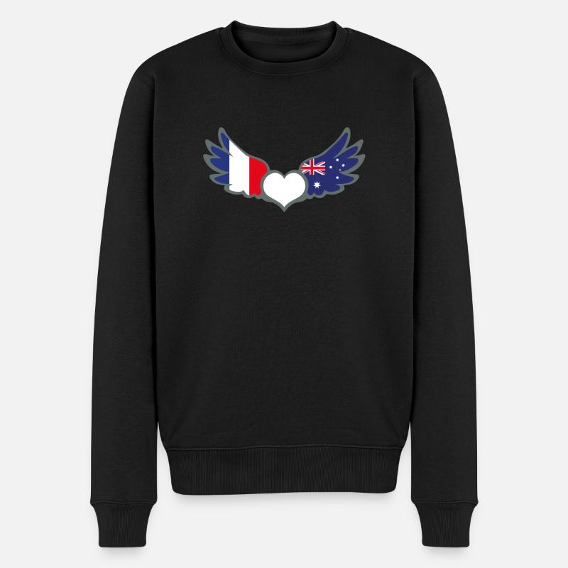 Drapeaux Français et Australien France Australie 2 - Pull Premium bio Homme - noir