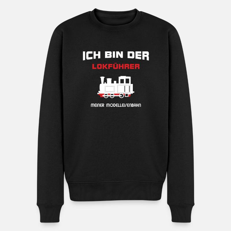 Lokführer Modelleisenbahn - Männer Premium Bio Pullover - Schwarz