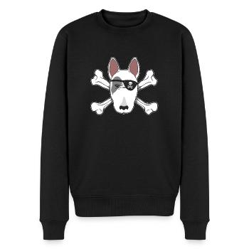 Bull terrier pirate - Men's Premium Organic Jumper - black - Front - Nico (187cm)