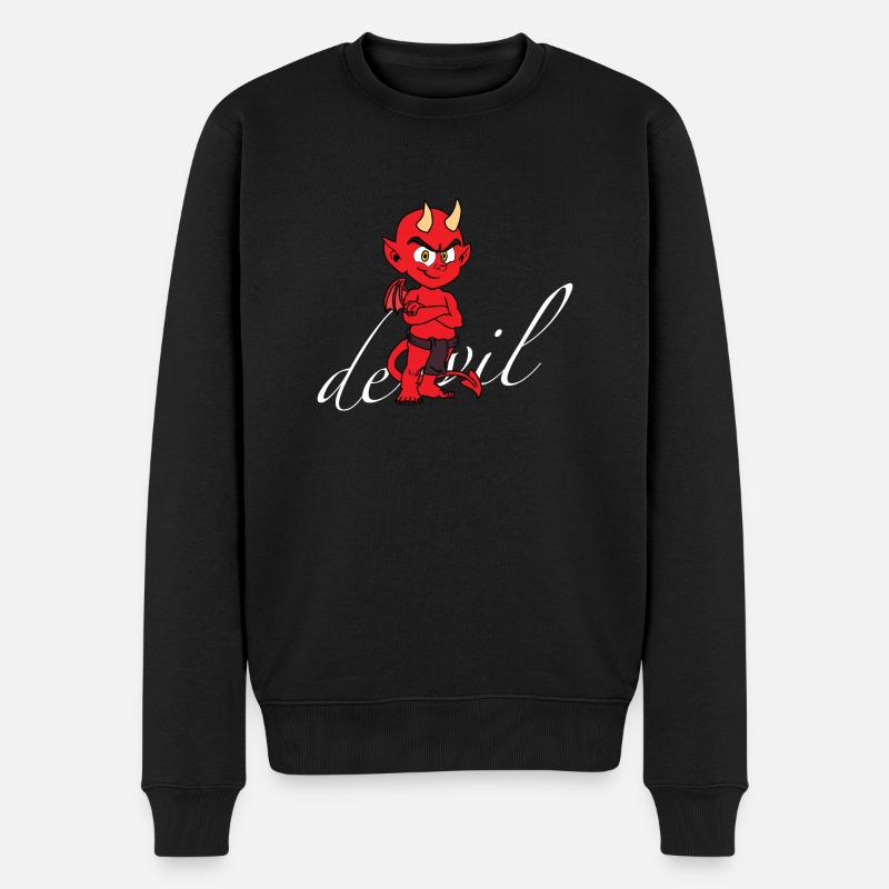 Kleiner Teufel - Männer Premium Bio Pullover - Schwarz
