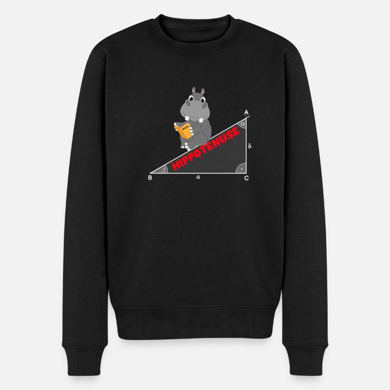 Hippotenuse Hypotenuse Mathematik Hippo Wortspiel - Männer Premium Bio Pullover - Schwarz